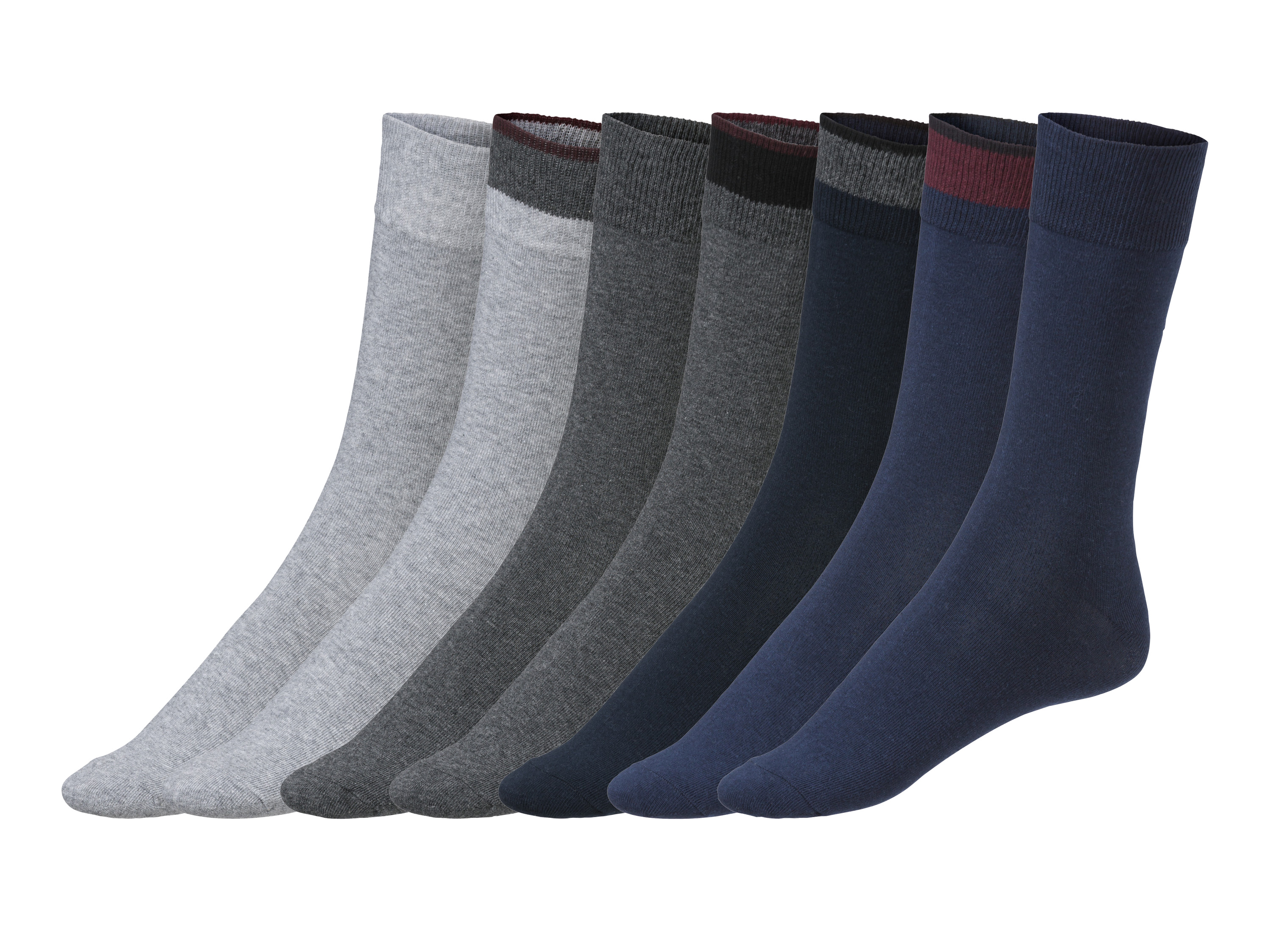 LIVERGY® Pánske ponožky, 7 párov (39/42, sivá/námornícka modrá)