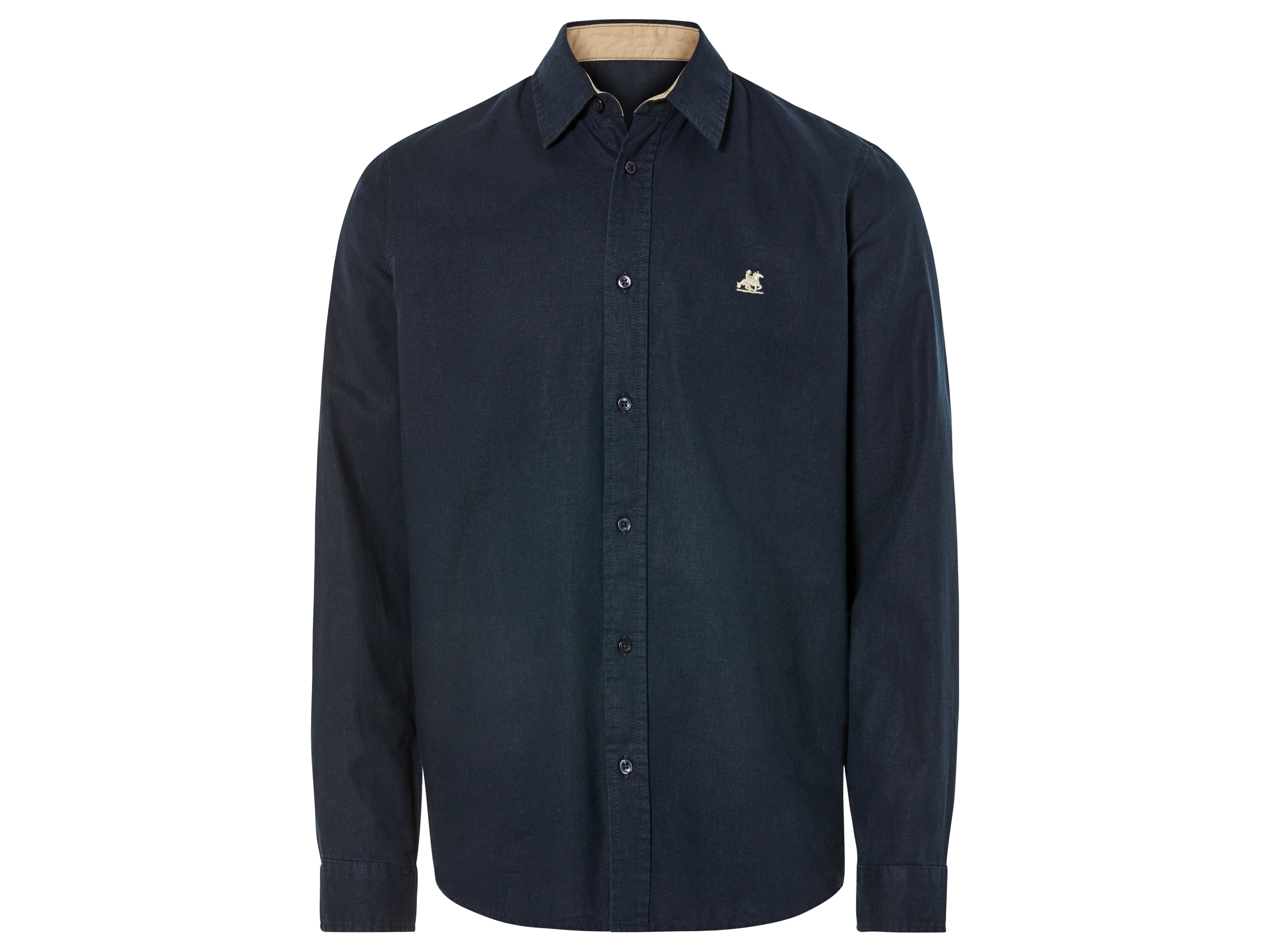 LIVERGY® Pánska ľanová košeľa „Regular Fit“ (L (41/42), navy modrá)