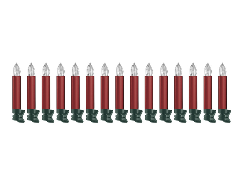 LIVARNO home Bezdrôtové LED Svietidlá za stromček, od najlepšie vianočný 24,99€ | 15 sviečky kusov na ceny na metalická) (červená