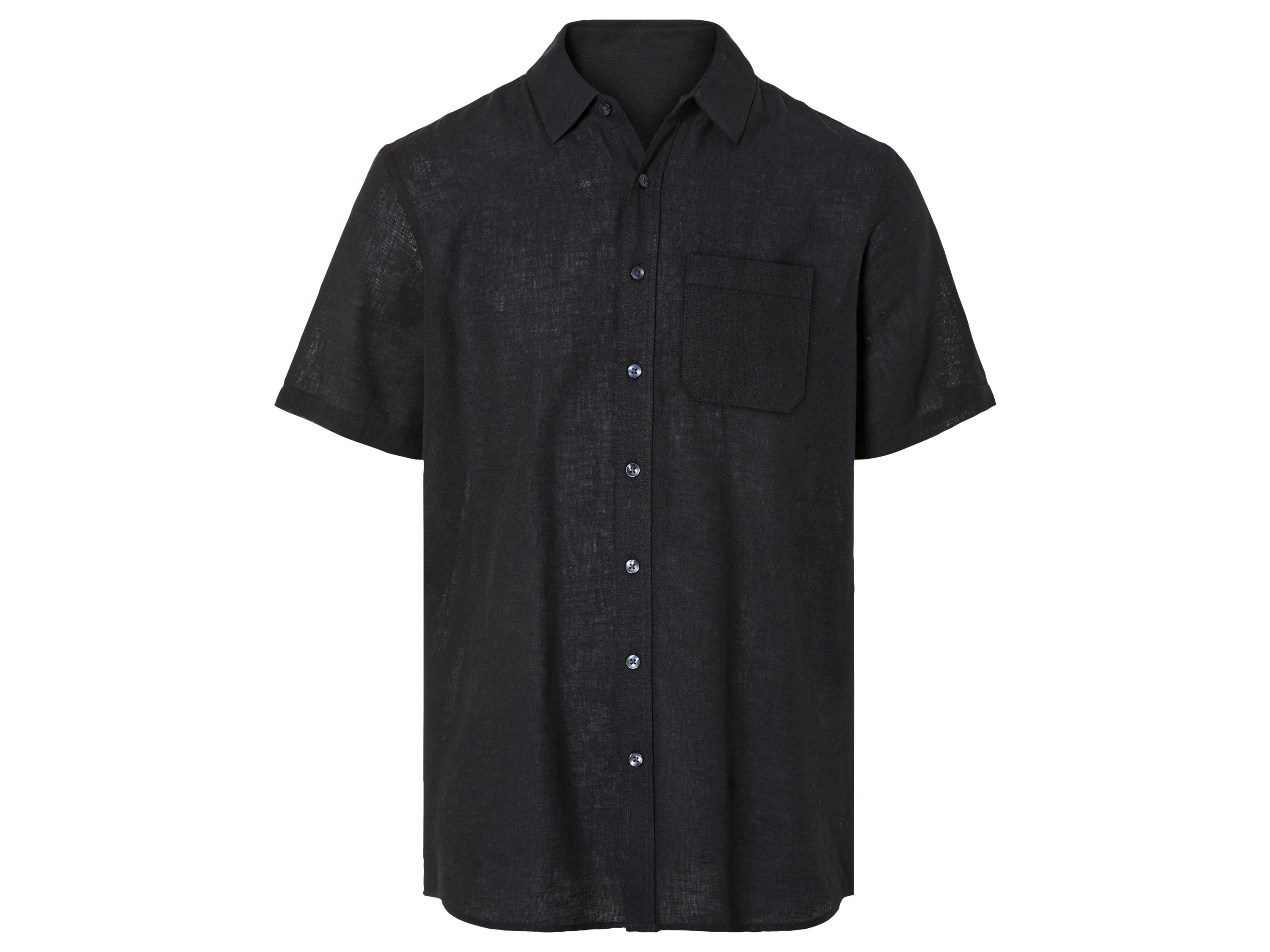 LIVERGY® Pánska ľanová košeľa (XL (43/44), čierna)