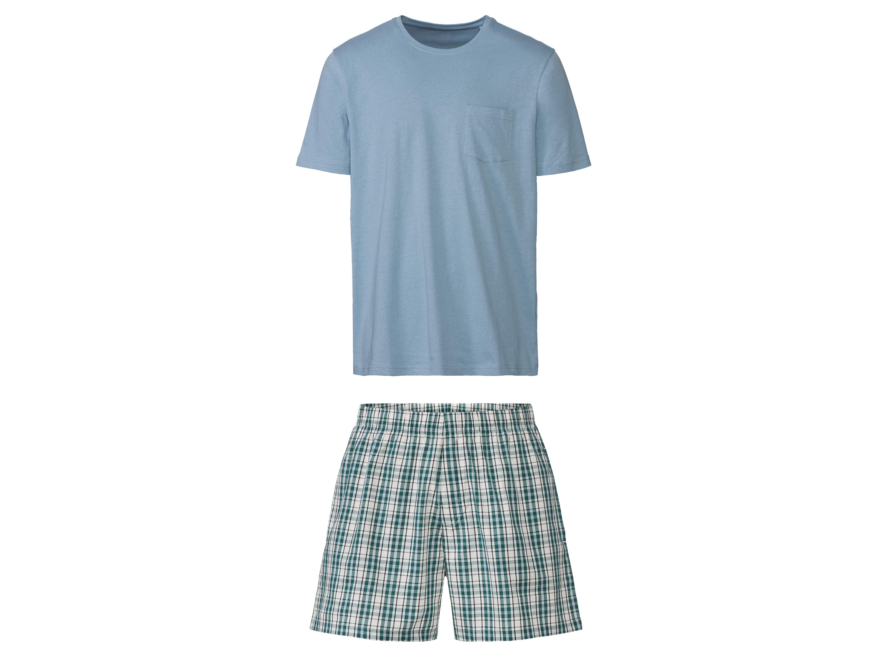 LIVERGY® Pánske krátke pyžamo (L (52/54), bledomodrá)