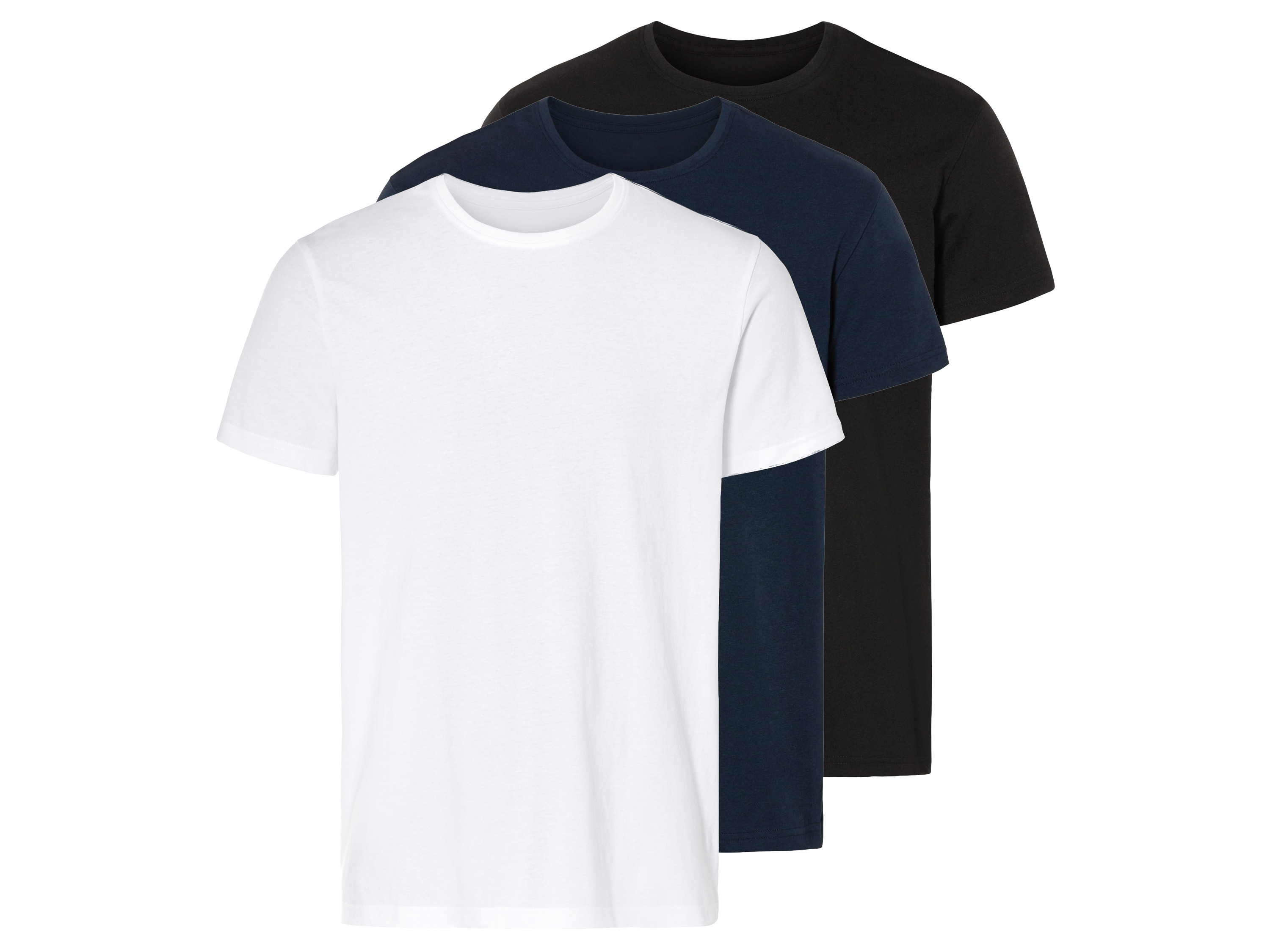 LIVERGY® Pánske tričko, 3 kusy (XL (56/58), navy modrá/čierna/biela)