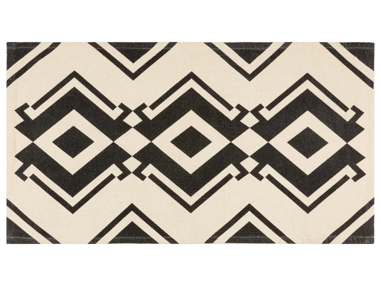 E-shop LIVARNO home Bavlnený koberec, 67 x 120 cm (čierna/krémová)